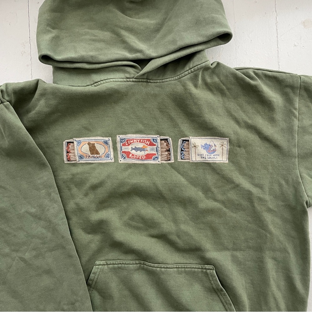 Green Ghost Cowboy Hoodie Matchbox Print
